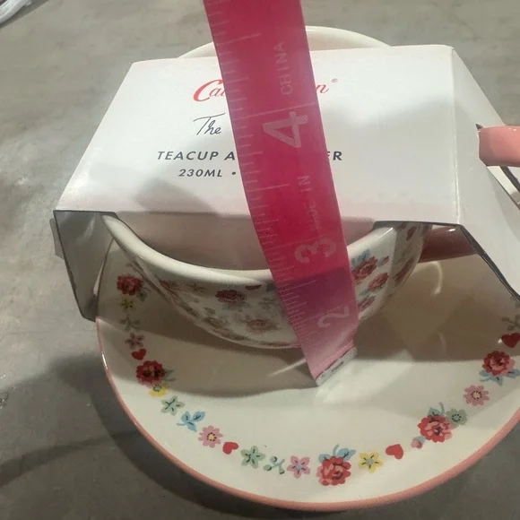Cath Kidston “ the collector” Pink Floral Teacup and Saucer wirh pink handle🌸 - Picture 6 of 10